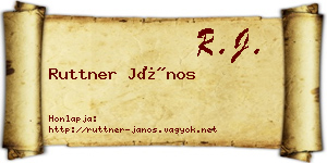 Ruttner János névjegykártya