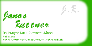 janos ruttner business card